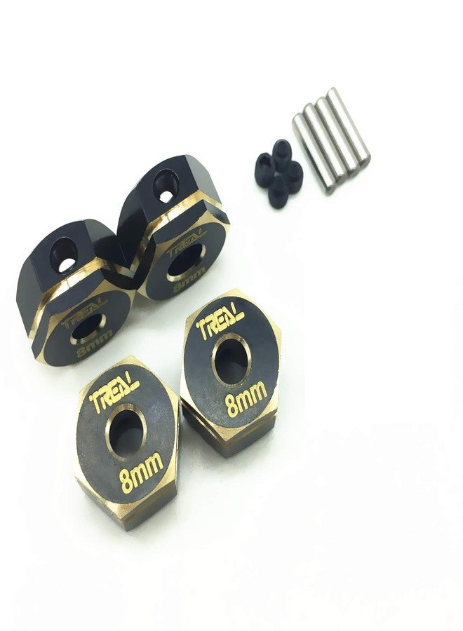 Treal Brass Extended Wheel Hex Pins Set 8mm for Redcat GEN8(4pcs)-Black - Image 1